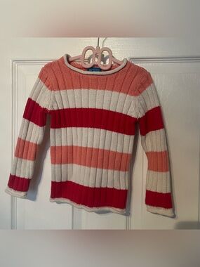 The Children's Place Striped Rib-Knit Crew Sweater in Pink, Red & White